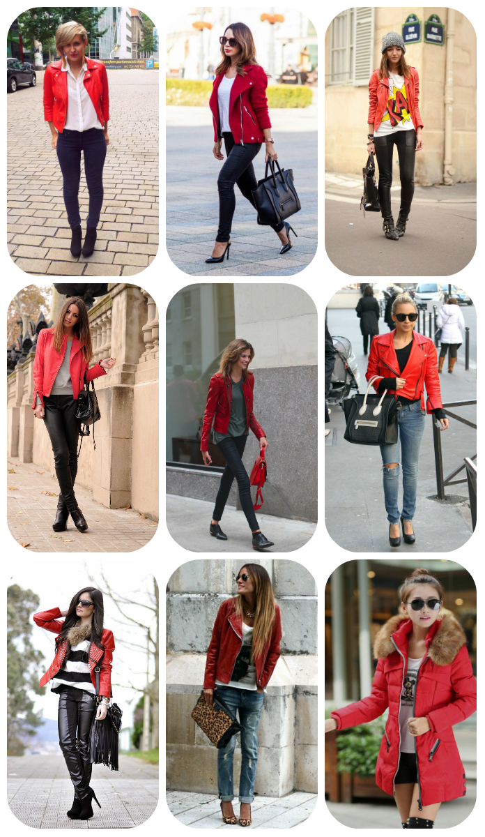 С чем можно носить красную куртку